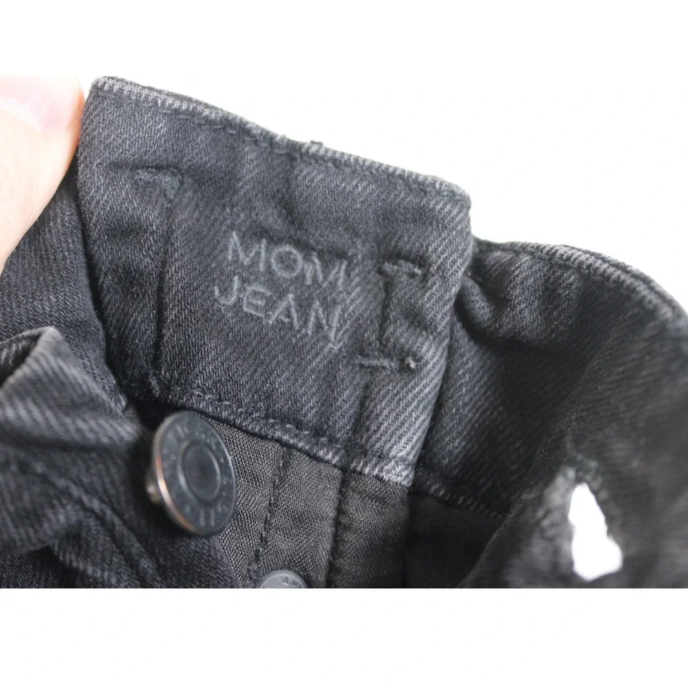 American Eagle Outfitters Mom Jeans Womens‎ Size 0 Black High Rise Denim